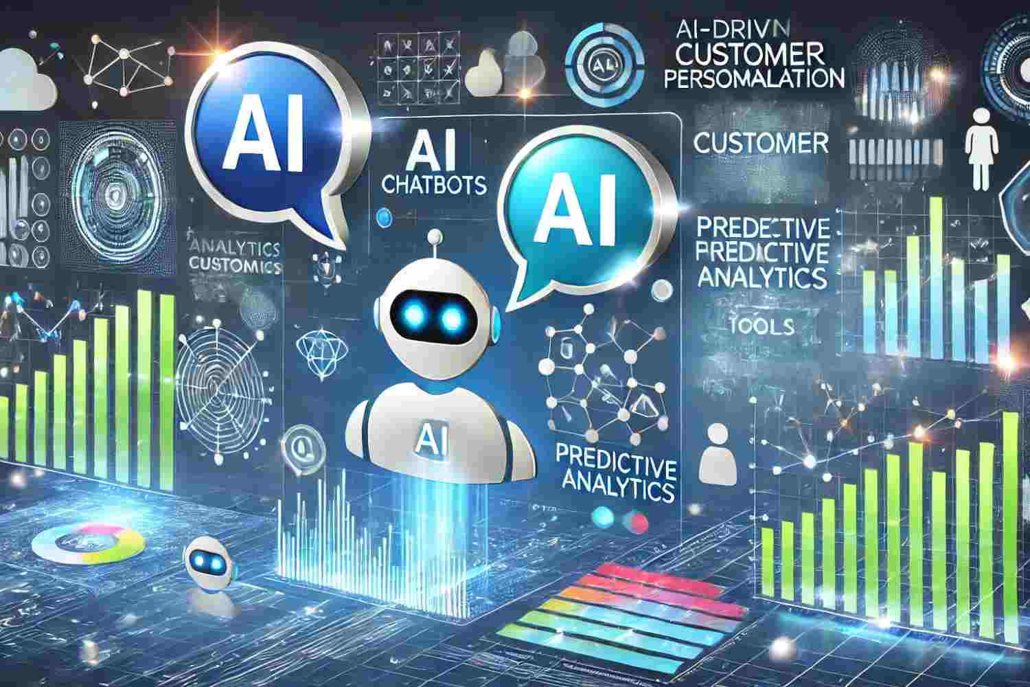 AI-driven customer personalization featuring chatbots and predictive analytics tools